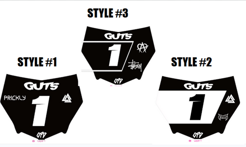 GLOSSY MOTOCUTZ PLATE WITH DECAL