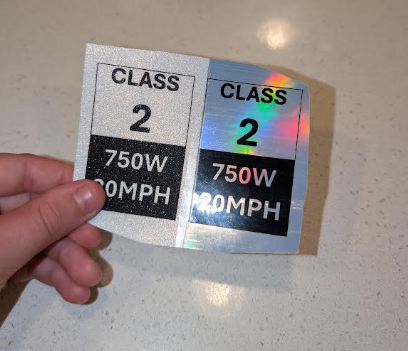 Class 2 Ebike Stickers (packs of 3)